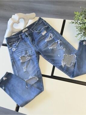Zara Premium Denim Collection Ripped Distressed Skinny Jeans - Size US 6